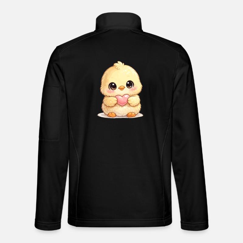 Kuschelküken mit Herz - Unisex Softshelljacke - Schwarz