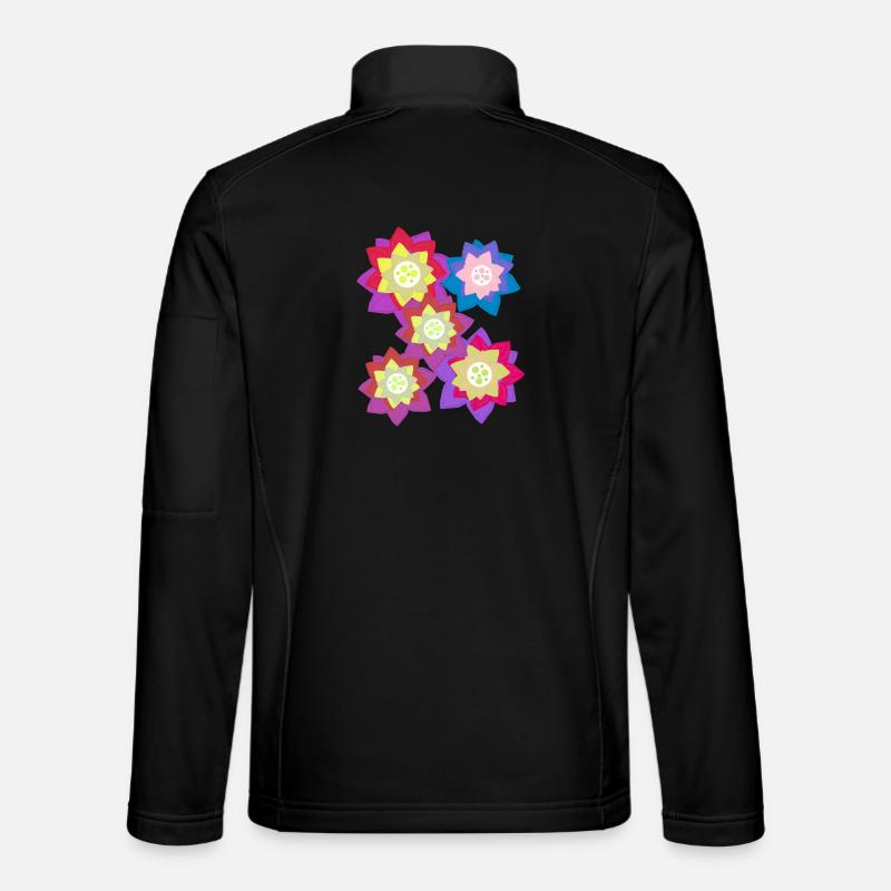 Blume Blumen Blütenmandala - Unisex Softshelljacke - Schwarz