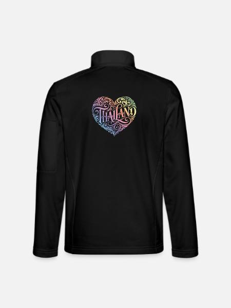 Thailand Herz Bunt - Unisex Softshelljacke - Schwarz - Hinten