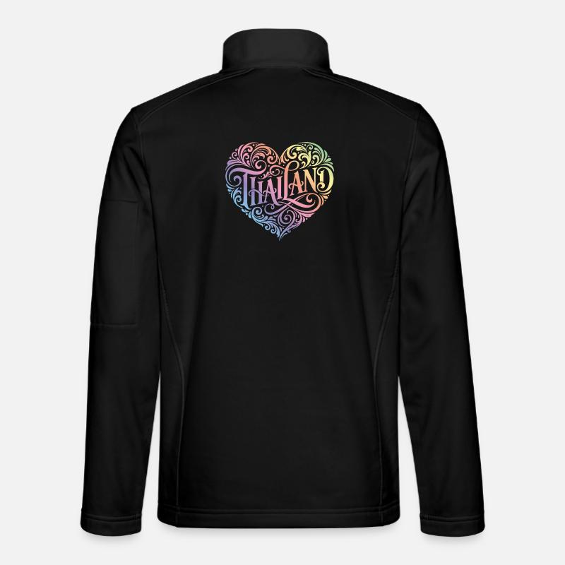 Thailand Herz Bunt - Unisex Softshelljacke - Schwarz