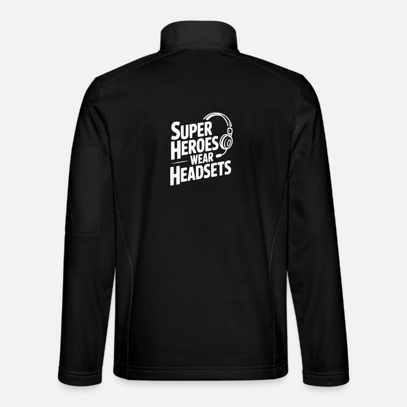 Superhelden tragen Headsets - Unisex Softshelljacke - Schwarz