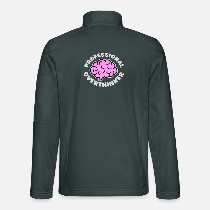 Professional Overthinker Funny Brooding Anxiety Logo Unisex Softshell Jacket