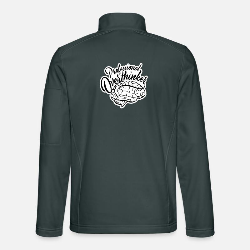 Professional Overthinker Funny Brooding Anxiety Logo Unisex Softshell Jacket