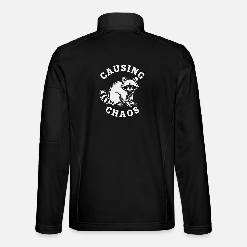 Chaotic Raccoon Causing Chaos - Unisex Softshell Jacket - black
