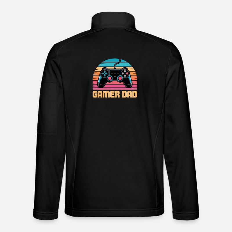 Gamer Dad Retro Controller Sunset Zocken Zocker Unisex Softshelljacke