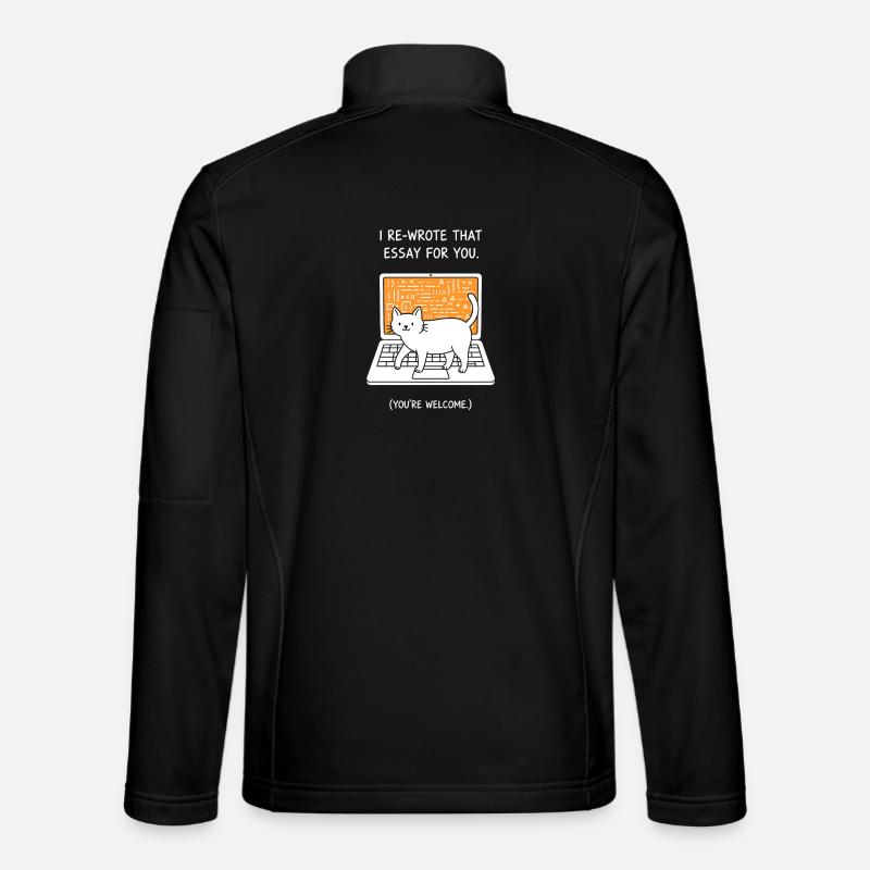 Chat écrivain sur ordinateur portable - Veste en tissu softshell Unisexe - noir