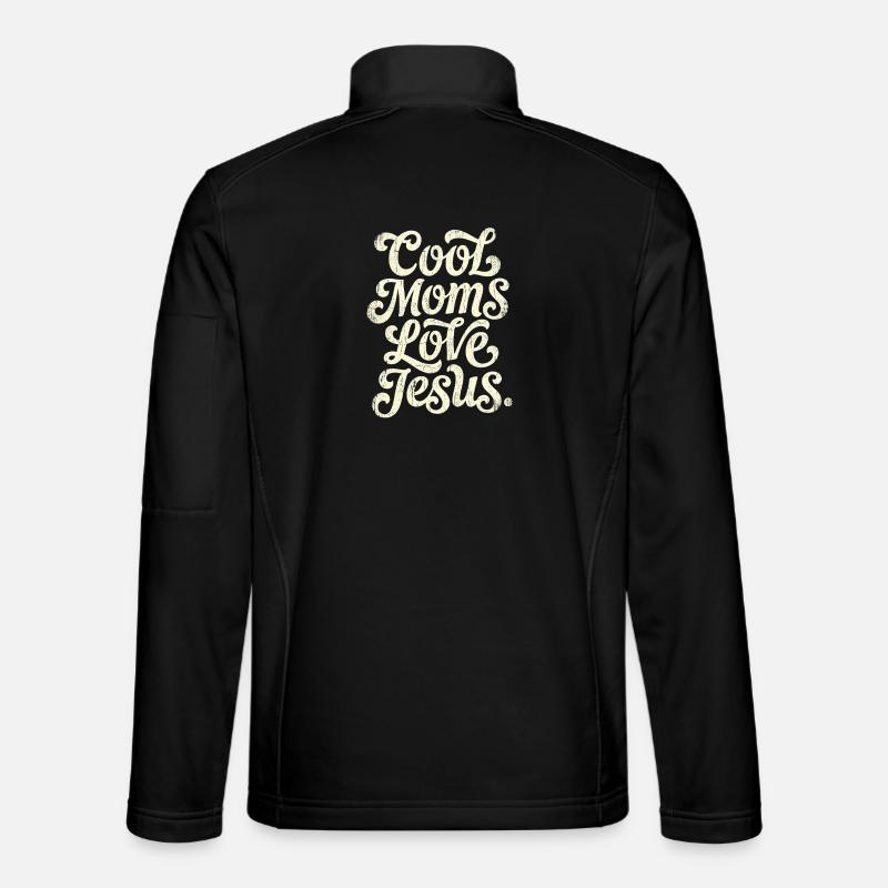 Vintage manuskript: Seje mødre elsker Jesus - Unisex softshelljakke - sort
