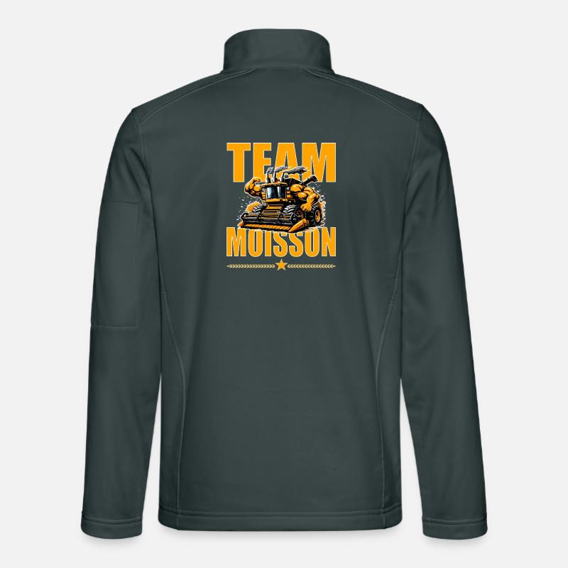 Team moisson humour moissonneuse bodybuildée Veste en tissu softshell Unisexe