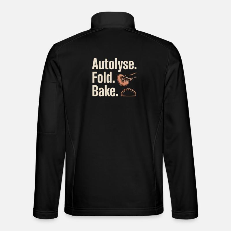 Autolyse Fold Bake Bread Art - Unisex Softshell Jacket - black