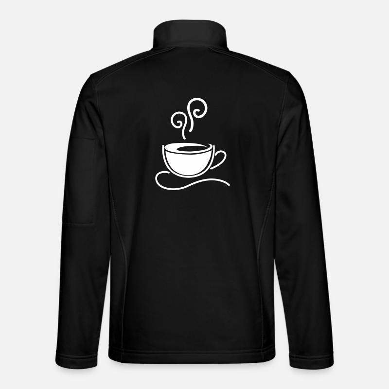 Coffee Cup Sketch Line Steam - Unisex Softshell Jacket - black