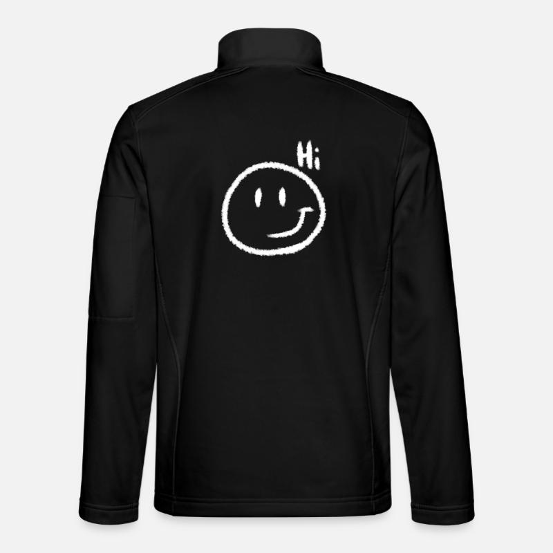 Hi Smile & Text | Chalk look - Unisex Softshell Jacket - black