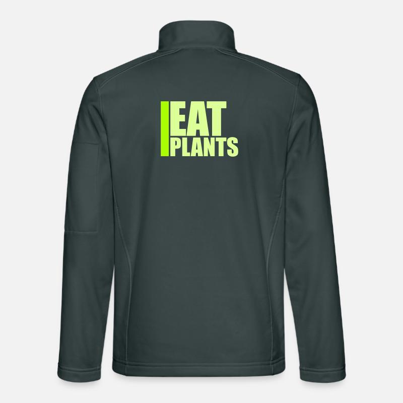 Eat Plants Funny Vegan Vegetarian Statement Logo Unisex Softshell Jacket