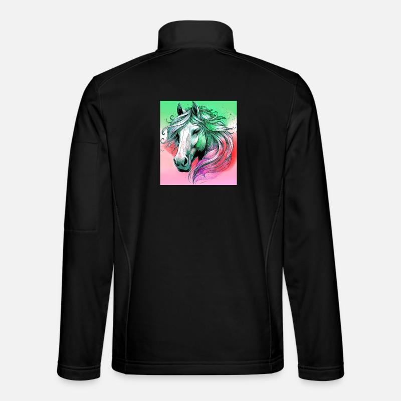 Pferd - Unisex Softshelljacke - Schwarz