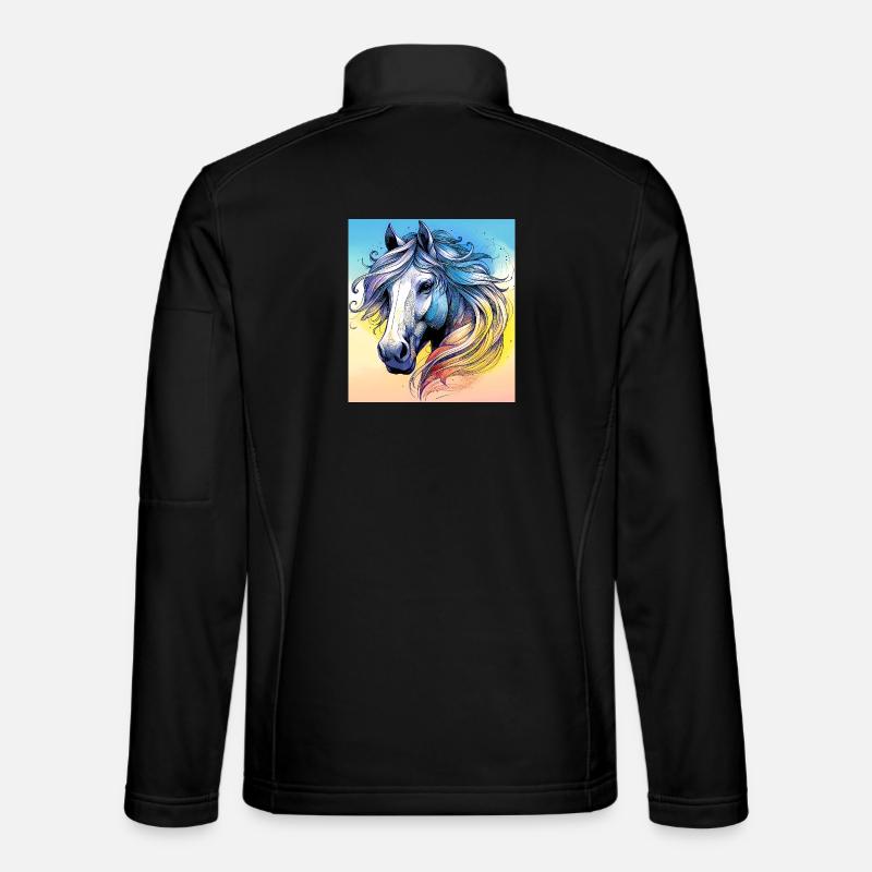 horse - Unisex Softshell Jacket - black