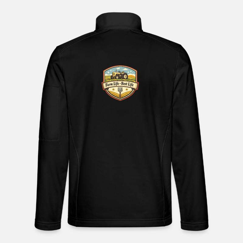 Farmleben Traktor-Badge - Unisex Softshelljacke - Schwarz