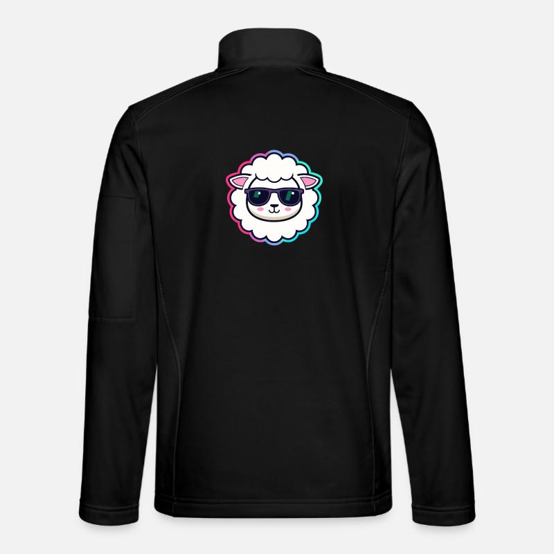 Sheep hipster black glasses - Unisex Softshell Jacket - black