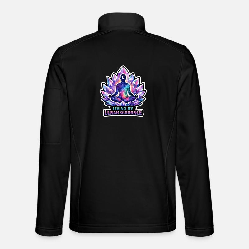 Moon Meditation, Moon Mindfulness, Spiritual - Unisex Softshell Jacket - black