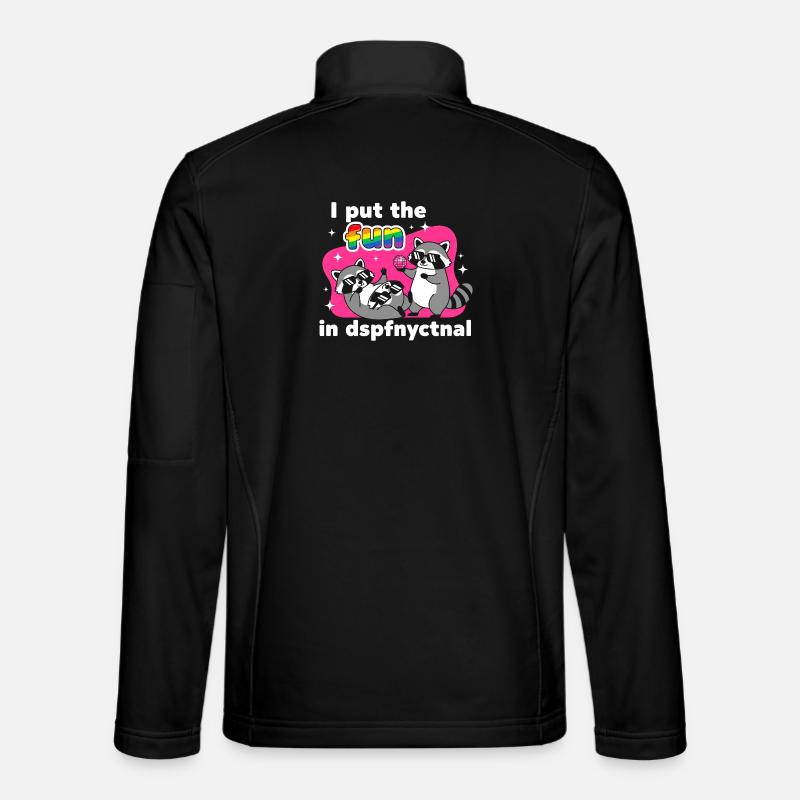 Disco Raccoons: Rainbow Fun - Unisex Softshell Jacket - black