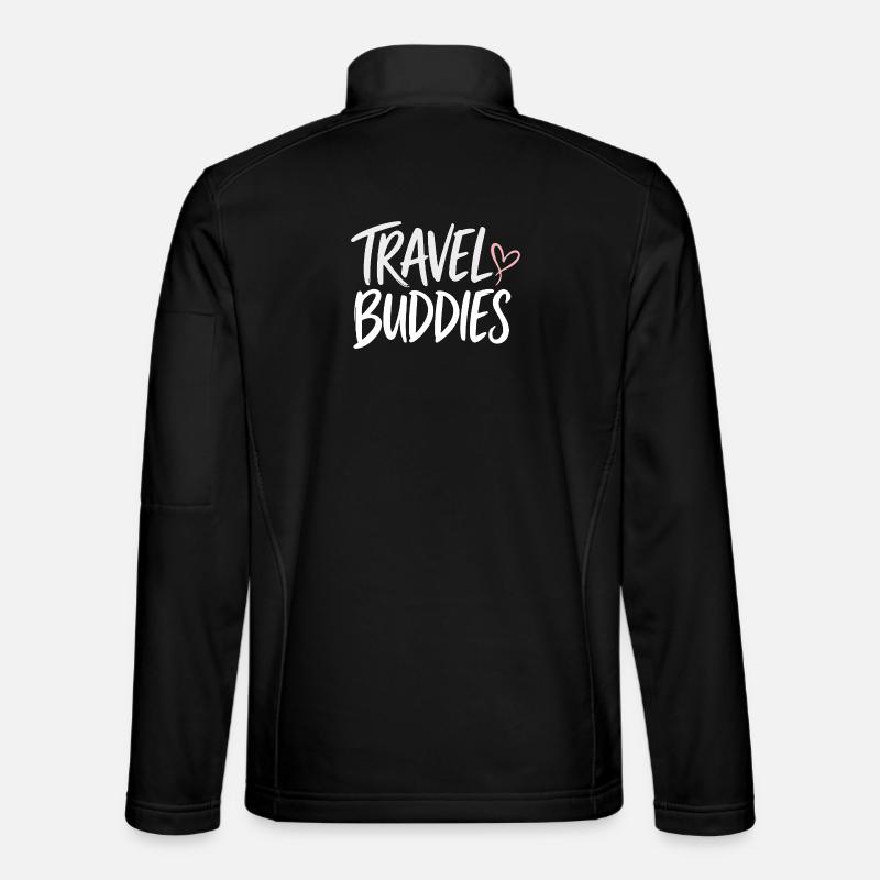 Travel Friends Heart Design - Unisex Softshell Jacket - black