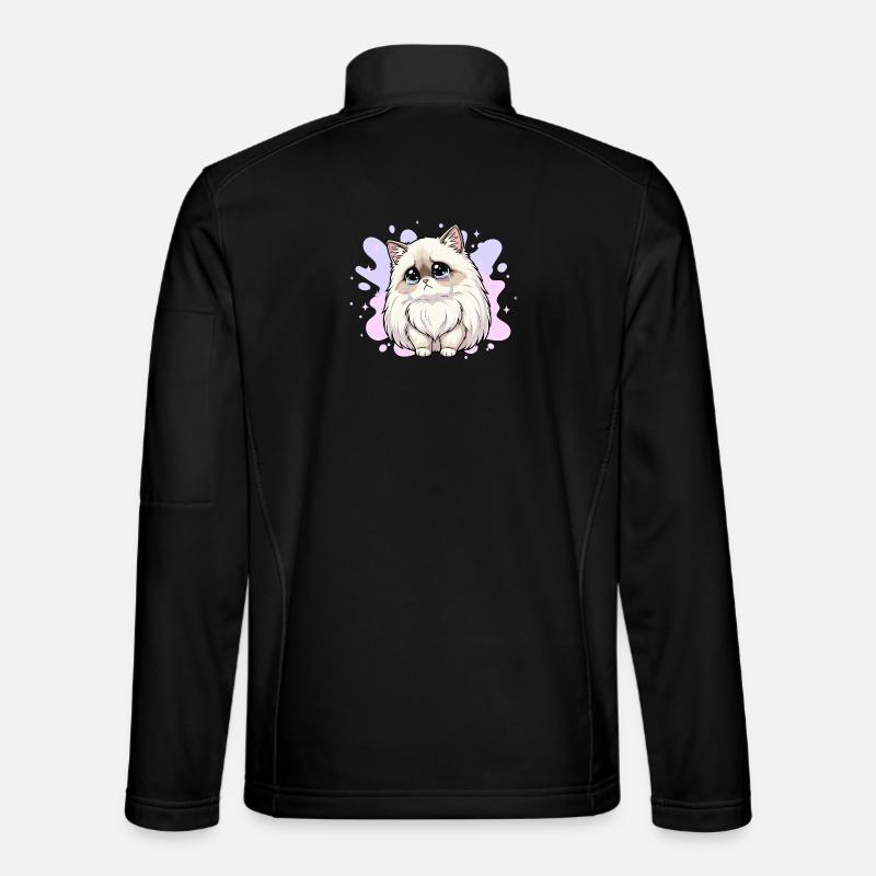 Tear cat heart cat - Unisex Softshell Jacket - black