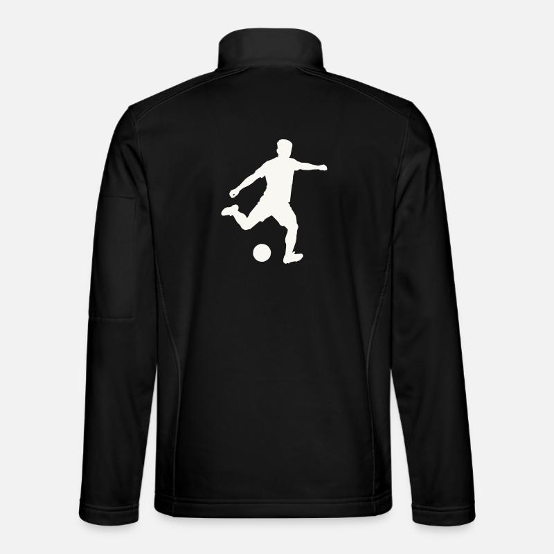 Kicker-Silhouette in Bewegung - Unisex Softshelljacke - Schwarz