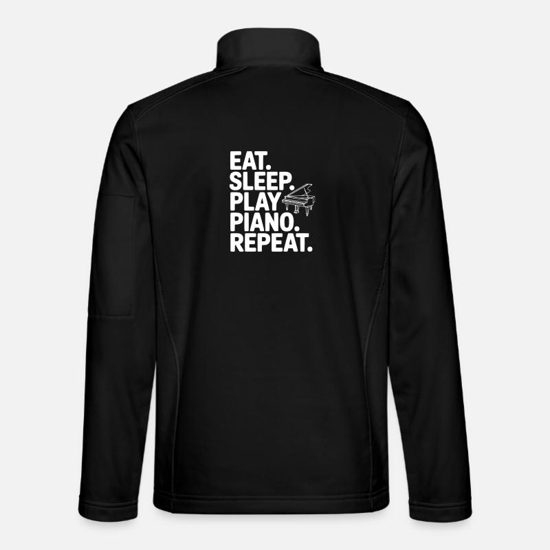 Eat. Sleep. Play Piano. Repeat. - Unisex Softshell Jacket - black