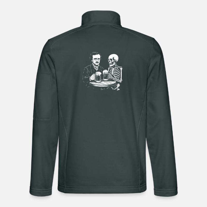 Edgar Allan Poe buvant de la bière avec la mort Veste en tissu softshell Unisexe