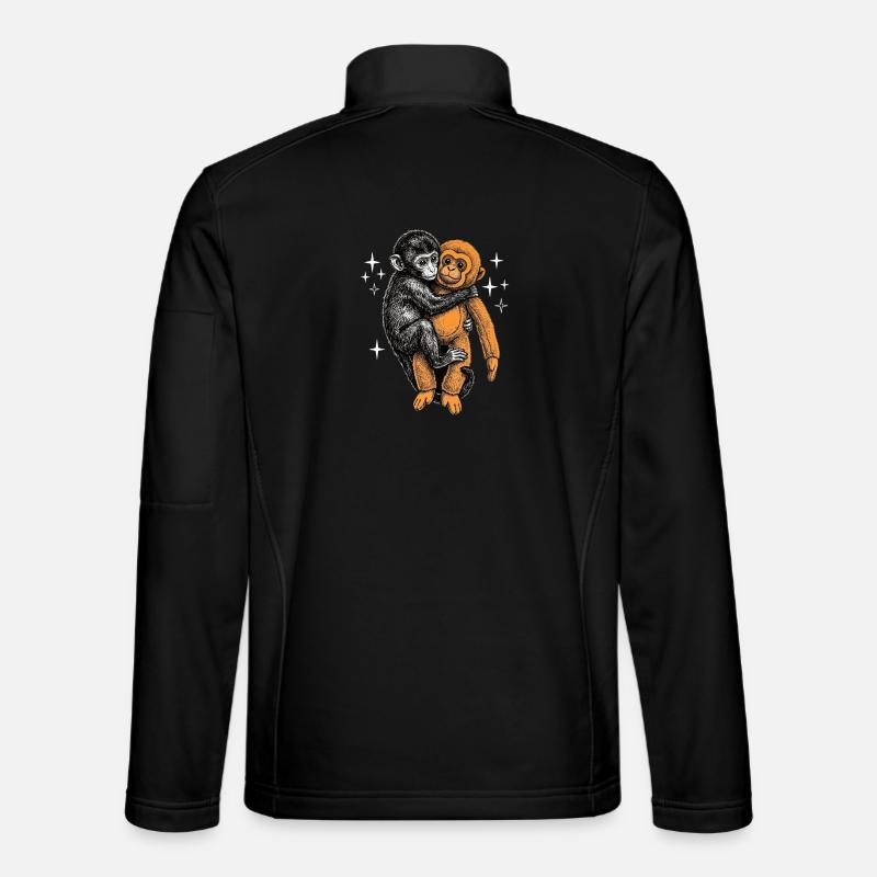 Bébé Singe Coup de Poing - Veste en tissu softshell Unisexe - noir