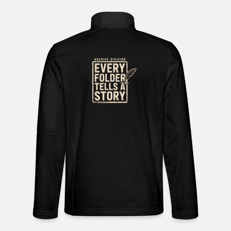 Chaque dossier raconte une histoire - Veste en tissu softshell Unisexe - noir