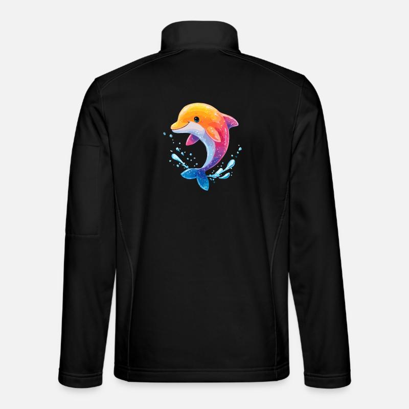 Farbiger Delfin Spritz Unisex Softshelljacke