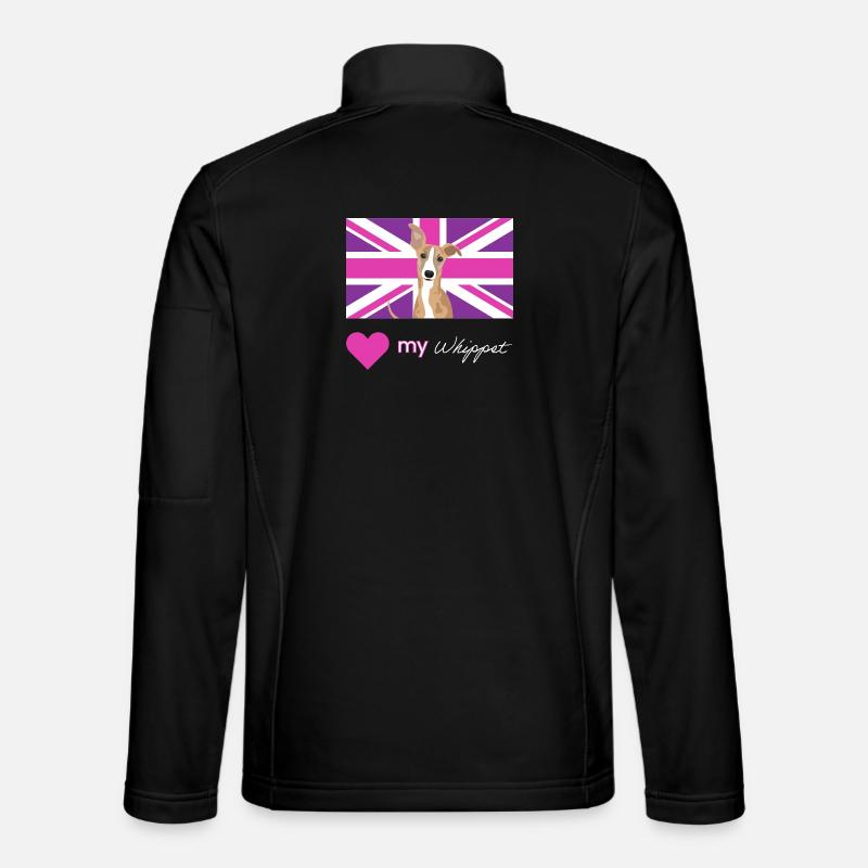 PURPLEWHIPPET (Weiß) - Unisex Softshelljacke - Schwarz