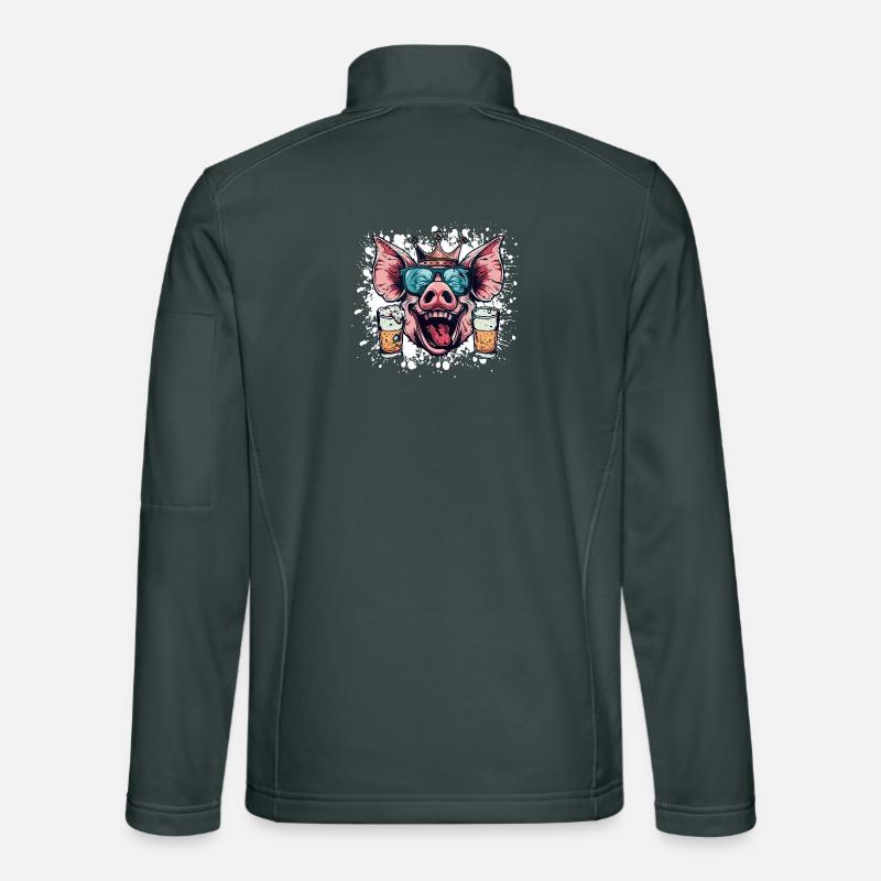 Schwein Bier Lustig Unisex Softshelljacke