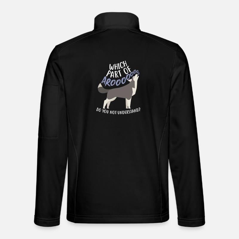 Siberian Husky Dog Arooo - Unisex Softshell Jacket - black