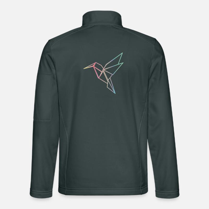 Geometric Hummingbird Lines Design Unisex Softshell Jacket