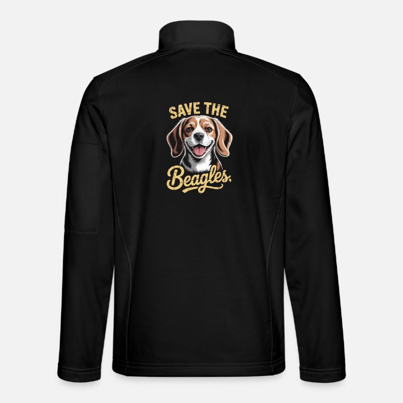 Save the Beagles Illustration - Unisex Softshell Jacket - black