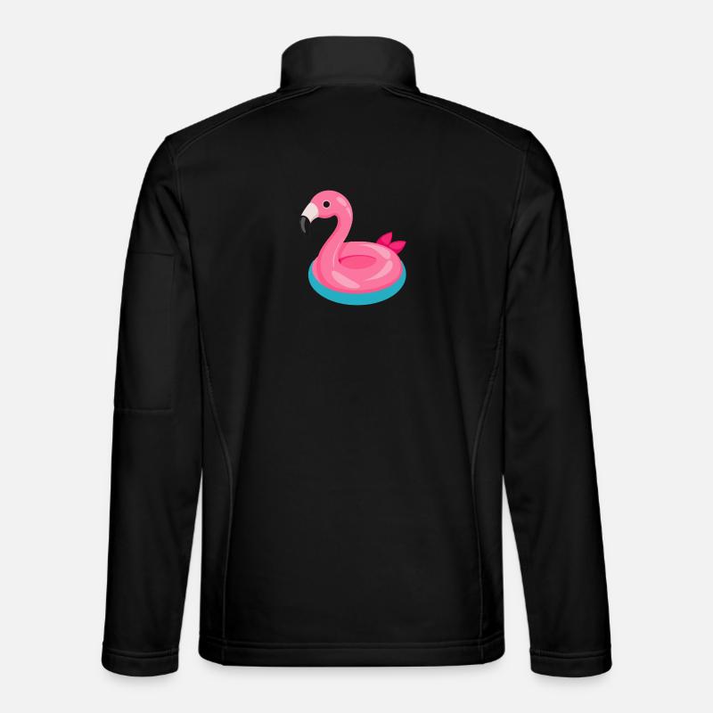 Flamingo-Schwimmschwimmer - Unisex Softshelljacke - Schwarz