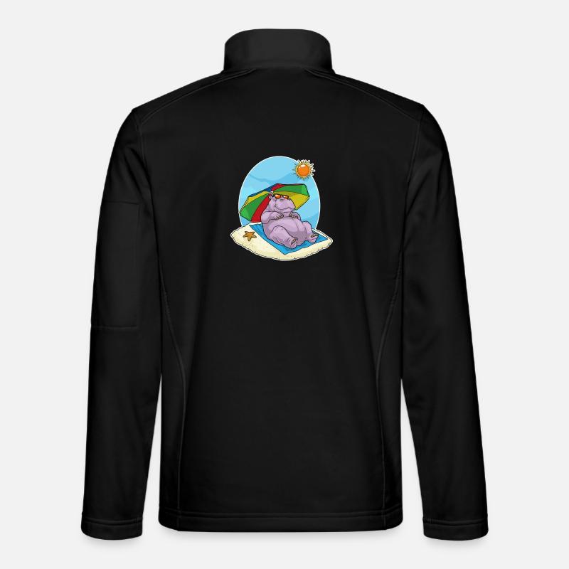 Nilpferd Strand Sonnenschirm Sommer - Unisex Softshelljacke - Schwarz