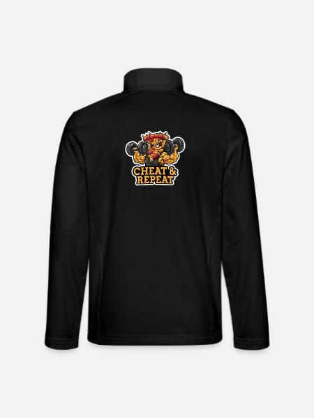 Funny Pizza Fitness Gym Men Bodybuilding - Unisex Softshell Jacket - black - Back