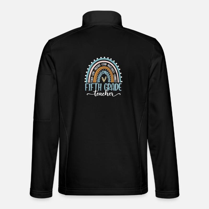 Fifth Grade Teacher Rainbow - Unisex Softshell Jacket - black