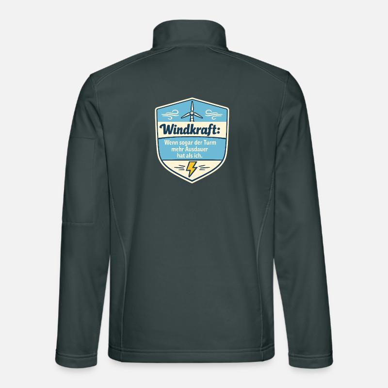 Windkraft Spruchschild Humor Unisex Softshelljacke