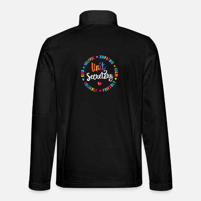 Unit Secretary Circle Hearts Graphic - Unisex Softshell Jacket - black