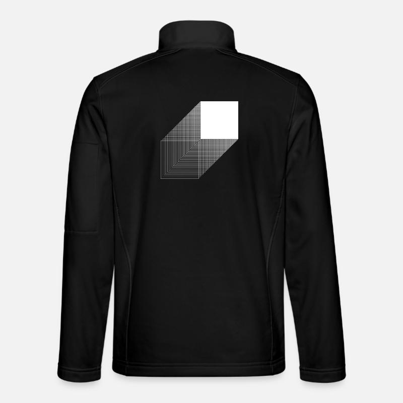 Bold square bauhaus design - Unisex Softshell Jacket - black