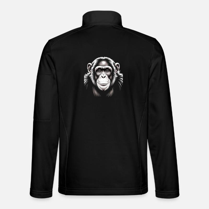 Monkey Chimpanzee - Unisex Softshell Jacket - black