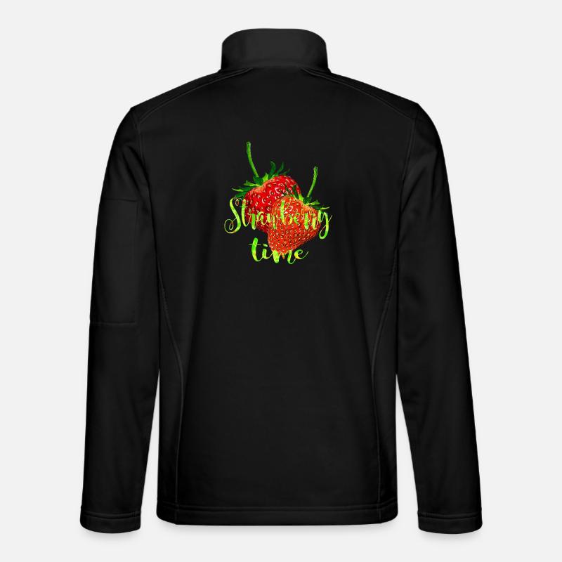 Strawberries with lettering - Unisex Softshell Jacket - black