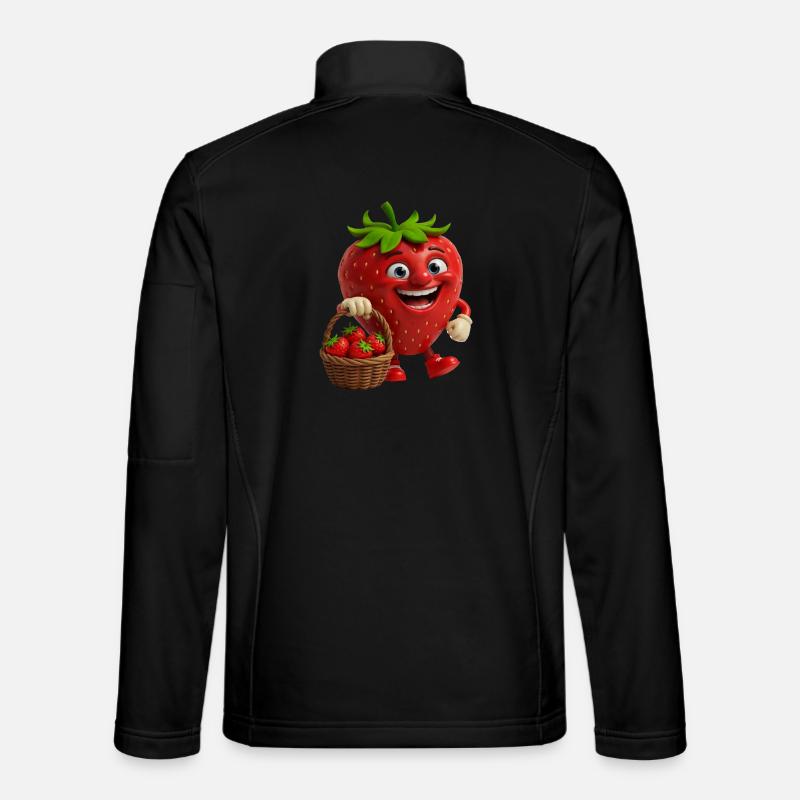 Erdbeere mit Gesicht Unisex Softshelljacke