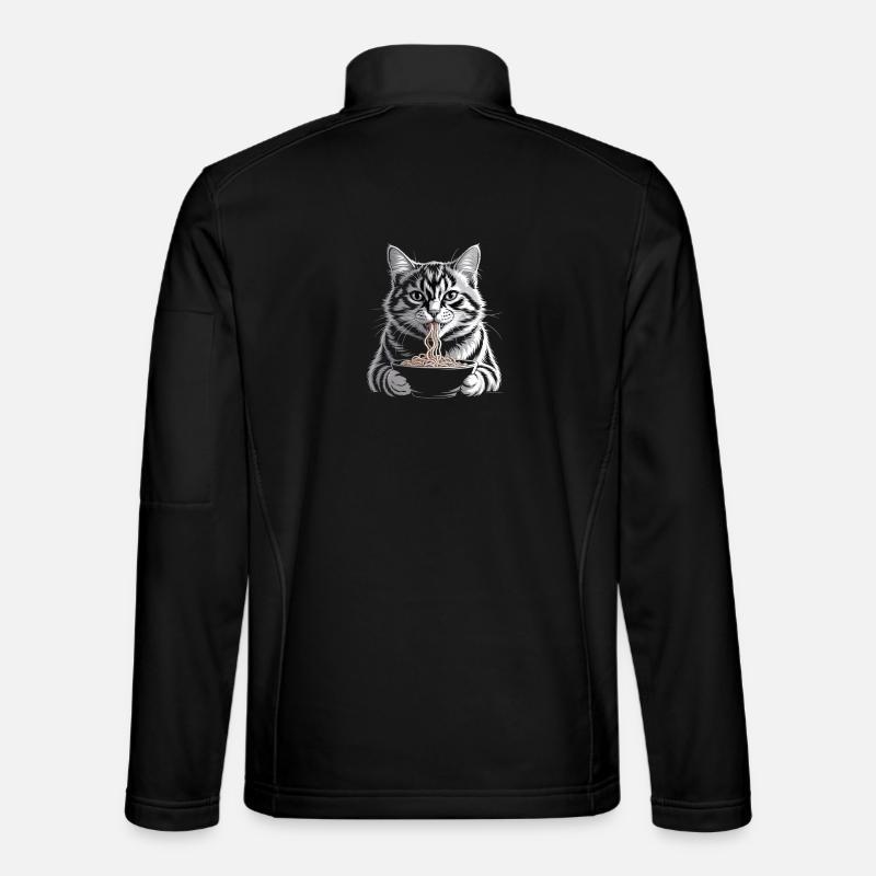 Le chat mange des ramen - Veste en tissu softshell Unisexe - noir
