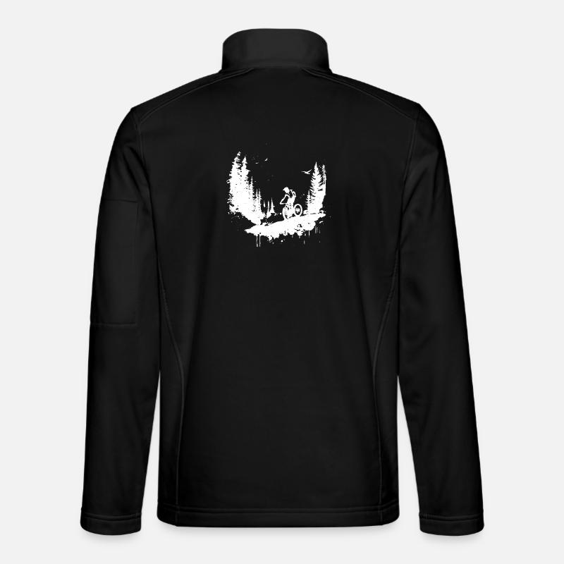 Mountainbiking Zeichnung - Unisex Softshelljacke - Schwarz