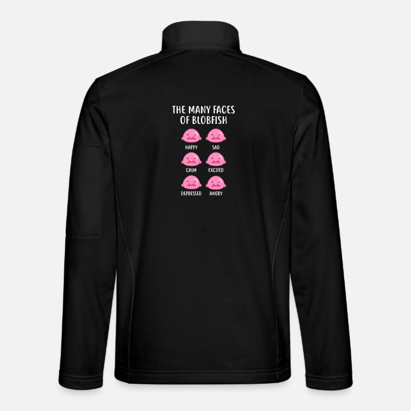 Blobfish Emotionsgitter-Tee-Kunst - Unisex Softshelljacke - Schwarz