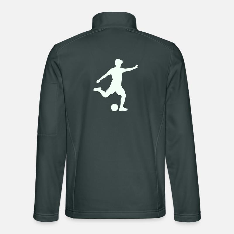 Kicker-Silhouette im Sprung Unisex Softshelljacke