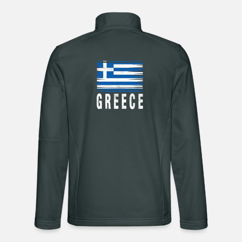 Drapeau au pinceau Grèce Veste en tissu softshell Unisexe